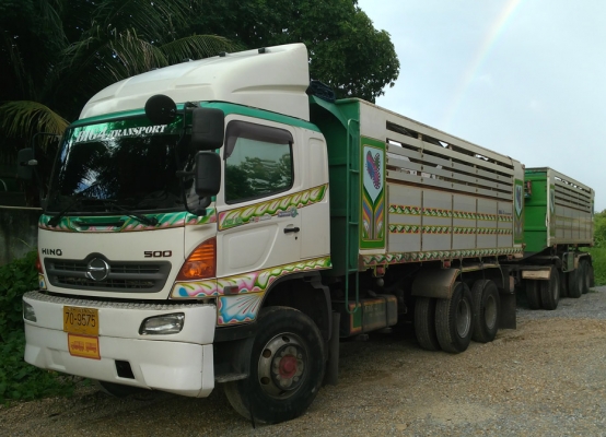 ขายรถพ่วงดัมพ์ HINO เครื่อง 344 แรง ปี 54 กระบะดัมพ์มิเนียม ลูก 3 เพลาแท้  2,550,000 บาท