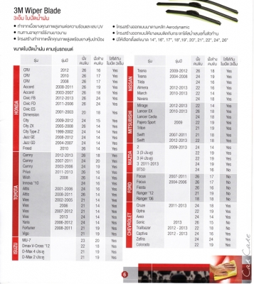 ใบปัดน้ำฝน 3M ของแท้ มีทุกขนาด