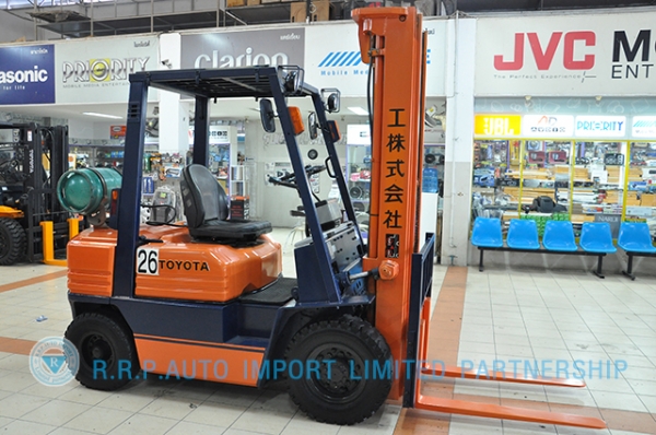 ขายรถโฟล์คลิฟท์มือสอง TOYOTA รุ่น 5FG25-11591 ราคา 275,000 บาท สภาพเดิมจากญี่ปุ่นจากประเทศญี่ปุ่น ไม่เคยใช้งานในไทย