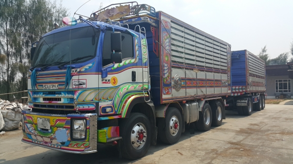 ขายรถพ่วง 24 ล้อ แม่-ลูก กระบะเนียมคอกเกษตรดั้ม อู่.ซี ที ทรัค ISUZU 360 ปี.52 รถสวย ราคา.2550000 ต่อรองกันครับ