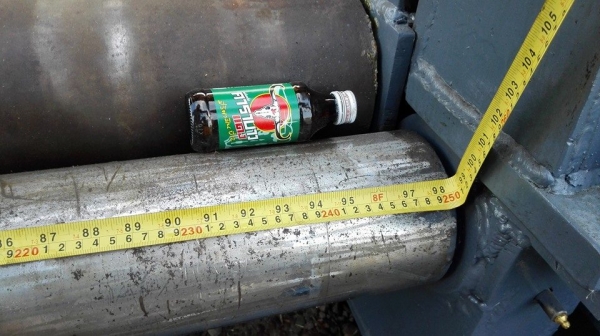 Sell> เครื่องม้วนเหล็กแผ่นยาว 8 ฟุต 250 cm. เพลาตัน ลูกกลิ้งโต 7" ม้วนหนา 9 mm. หัวเพลาม้วนแป๊ปได้ ระบบไฟ