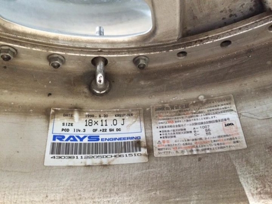 ล้อ RAYS Victrix ขอบ 18 F9 R11 5/114.3 ลึกๆสวยๆ ประมูลญี่ปุ่น