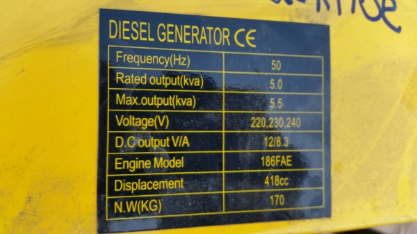 ขาย ตู้เชื่อมพร้อมเครื่องปั่นไฟ 5.5 KVA เครื่องดีเชล สูบเดียว สตาร์ท 2 ระบบ