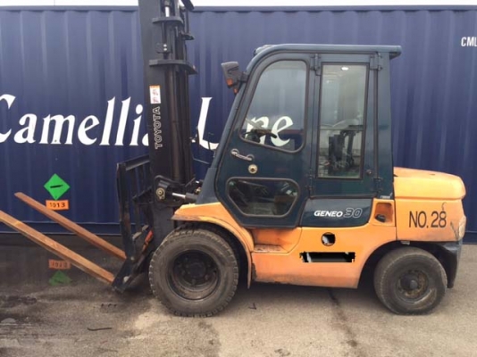 ขายรถโฟลคลิฟท์ TOYOTA 02-7FD30 ,เกียร์ออโต, เครื่องยนต์ดีเซล 2Z ,งาเทปรับคว่ำ-หงายเทได้ , เสายกสูง 4 เมตร ,ล้อหน้าคู่ , รถนำเข้าจากญี่ปุ่น 100\% ขายรถโฟลคลิฟท์ TOYOTA 02-7FD30 ,เกียร์ออโต, เครื่องยนต์ดีเซล 2Z ,งาเทปรับคว่ำ-หงายเทได้ , เสายกสูง 4 เมตร ,ล้อหน้าคู่ , รถนำเข้าจากญี่ปุ่น 100\%