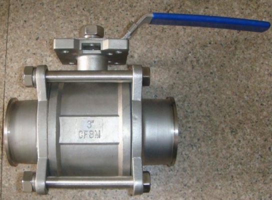 ANSI 2PC flanged ball valve with mounting pad
