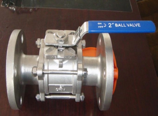 ANSI 2PC flanged ball valve with mounting pad