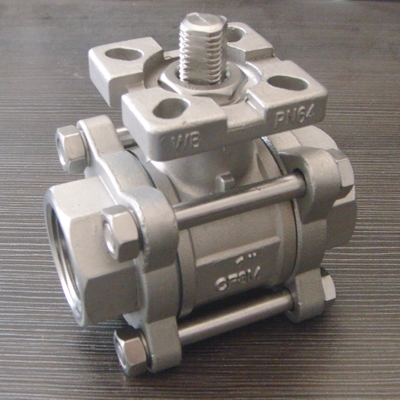 3 pc ball valve with mounting pad
