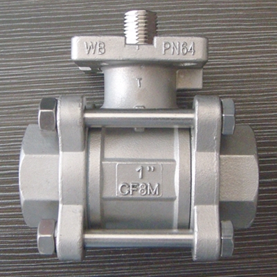 3 pc ball valve with mounting pad