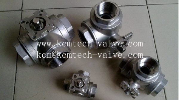 Three Way Ball Valve With Mounting Pad