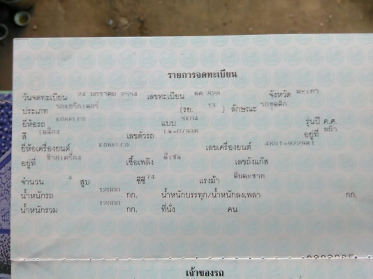 ขายรถแบคโฮ KOBELCO SK045 เอกสารเล่มทะเบียน ขนาดรถเท่ากับรถ 120 ราคา 490000