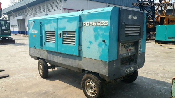 ปั้มลม Airman PDS655S เก่าญี่ปุ่นไม่เคยใช้ในไทย 100\% ลม 7-8 Bar. สภาพเครื่องสวยๆ สกรูแน่นๆ ธีรเทพ 0627091748