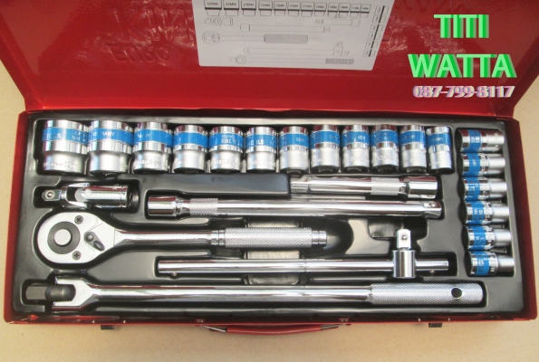 กล่องลูกบล็อค EURO KING TOOLS พร้อมด้ามขันครบชุด (มือหนึ่ง)