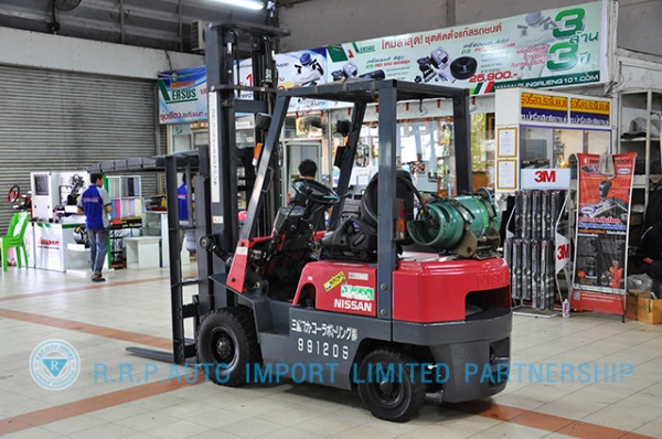 ขายรถโฟล์คลิฟท์มือสอง NISSAN  รุ่น J01-119405 ราคา 175,000 บาท นำเข้าจากประเทศญี่ปุ่น 100\% ไม่เคยใช้งานในไทย