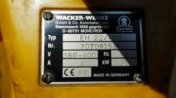 Sell> แย้กสกัดปูนคอนกรีต WACKER Made in Germany ขนาด 3 HP 380V. ยาว 110 cm. งานเยอรมันตัวใหญ่เจาะแรงมาเทสก่อนได้.