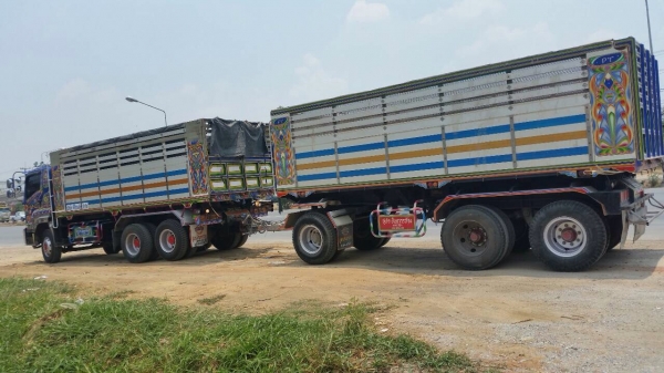 ขายรถพ่วงดัมพ์ ISUZU DECA เครื่อง 360 แรง แม่ปี 53 ลูกปี 55 กระบะดัมพ์มิเนียม ลูก 3 เพลาแท้ ทะเบียนพร้อม