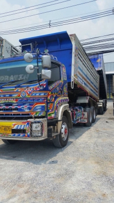 ขายรถพ่วงดัมพ์ ISUZU DECA เครื่อง 360 แรง แม่ปี 53 ลูกปี 55 กระบะดัมพ์มิเนียม ลูก 3 เพลาแท้ ทะเบียนพร้อม