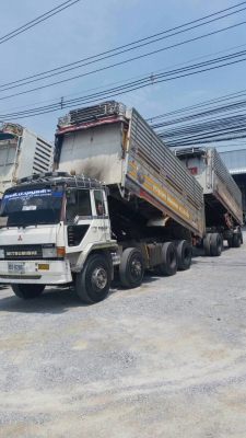 ขายรถพ่วงดัมพ์ 20 ล้อ Mitsubishi EURO 1 MMTF แม่ 12 ล้อ เครื่องเดิม 222 แรง ปี 45 เกียร์เดิม แม่ 12 ล้อ ลูก 2 เพลา มี 2 พ่วง ทะเบียนพร้อม