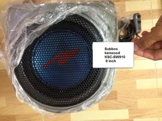 ลดล้างสต็อก3200บาทSUBBOX 8นิ้ว kenwood KSC-SW910 ทรงบาซูก้า มาพร้อมรีโมทแบบสายยาว เบสตึบๆ