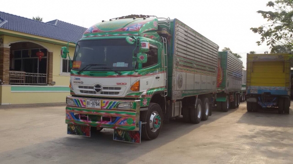 ขายรถพ่วงดัมพ์ HINO เครื่อง 344 แรง ปี 57 กระบะดัมพ์มิเนียมอู่ ส.สมบัติ ลูก 3 เพลา ยาว 7 เมตร