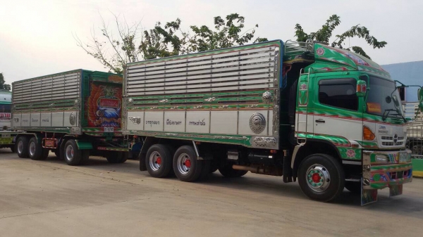 ขายรถพ่วงดัมพ์ HINO เครื่อง 344 แรง ปี 57 กระบะดัมพ์มิเนียมอู่ ส.สมบัติ ลูก 3 เพลา ยาว 7 เมตร