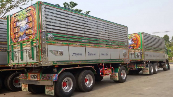 ขายรถพ่วงดัมพ์ HINO เครื่อง 344 แรง ปี 57 กระบะดัมพ์มิเนียมอู่ ส.สมบัติ ลูก 3 เพลา ยาว 7 เมตร