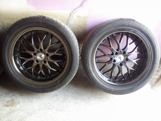 ขอบ 18 กว้าง 8 สีไฮเปอแบล็ค ใส่รถ 5 รู 114