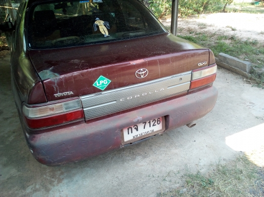กันแดดกันฝน ขายโตโยต้า corolla GXI เกียร์ ออโตั + LPG ลงเล่มแล้ว ปี 1995 แอร์หนาว เครื่อง 1300 cc ถูกๆ ขายตามสภาพ
