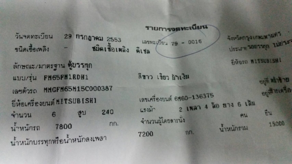 ขายรถ 6 ล้อ Mitsubishi  fuso eu3 FM65FM18081