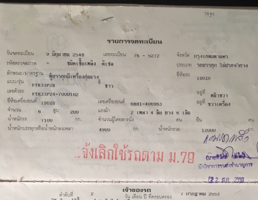 ขายISUZU 6ล้อ FTR DECA 200เเรง EURO 2 กระบะคาร์โก้พร้อมคอกสูงยาว7.20เมตรหัวเดิมๆเบรคทิฟฟี่จดทะเบียนปี2548(2005)ใครหารุ่นนี้อยู่ไม่ผิดหวังเเน่นนอนราคา940,000บาทจัดไฟเเนนท์ได้ทั่วโลกครับสนใจดูรถได้ที่เต็นท์รถ JJ.AUTOCAR 2 หลังวัดจันทรารามติดถนนเพชรเกษมก.ม.ท