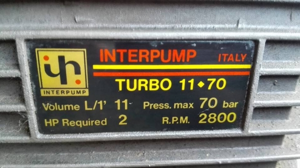 ** ขอบคุณผู้ซื้อ&amp;พี่เสือครับ!! ** ปั้มฉีดน้ำแรงดันสูง INTER PUMP Made in ITALY มอเตอร์ 2 HP 2800 RPM ไฟ 220V แรงดัน 70 bar. รอบจัดอัดแรงมาเทสก่อนได้!!