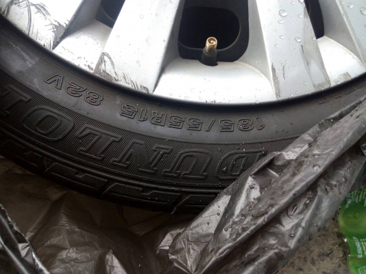 กะทะล้อขอบ 15 ขนาด 4 รู 100  พร้อมยาง DUNLOP 185/55R15  ล้อ tel.081-4273941 ไอดีไลน์ 0814273941