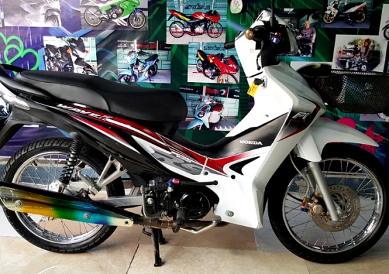 wave 110 i  สีขาวดำ เครื่องแต่งแรง เต็มสูตร ลูกซีบี กล่องไฟแต่ง คลัชทองแดง  22900