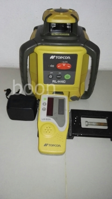 ขายเครื่องวัดระดับอัตโนมัติ Rotating Laser Level Topcon RL-H4c สภาพ85\% วัดระดับด้วยแสงเลเซอร์ได้ 30เมตร วัดระดับด้วยรีโมทรับสัญญานได้ 800 เมตร อุปกรณ์ตามรูป