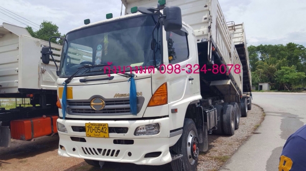 ขายรถพ่วง Hino Mega เครื่อง 320 แรง มี 4 พ่วง ปี 48,49 กระบะด้มพ์สามมิตร ลูก 2 เพลา รถพร้อมใช้งาน