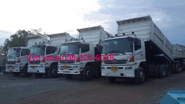 ขายรถพ่วง Hino Mega เครื่อง 320 แรง มี 4 พ่วง ปี 48,49 กระบะด้มพ์สามมิตร ลูก 2 เพลา รถพร้อมใช้งาน