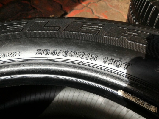 ขายยาง บริสโตน 265 x 60 x 18 HT มี 1 คู่ ขายยาง บริสโตน 265 x 60 x 18 HT มี 1 คู่