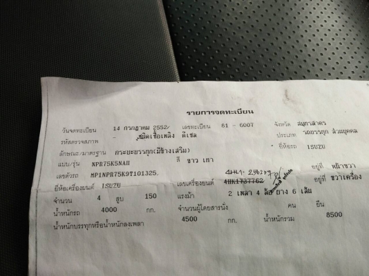 หกล้อ อีซูชุ NPR150ปี52 ยาว 5ม สภาพดีสวยพร้อมใช้งาน ทะเบียนพร้อมโอน