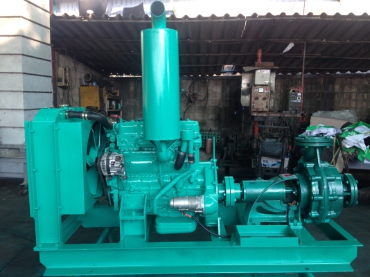 ปั๊มน้ำ เครื่องอีซูซู 100แรง(มีหม้อน้ำ) / ปั๊ม 4นิ้ว 2 สเตจ 2 ใบพัด (ปัํมใหม่)