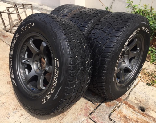 ขายล้อTE37 suv 17x9 off 0 พร้อมยางCooper AT3 USA. 265/65/17