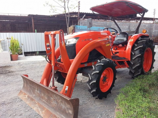 คูโบต้า L4708 4 WD พร้อมใบมีดตราช้าง 608 ชั่วโมง..สีเดิมๆจากโรงงาน