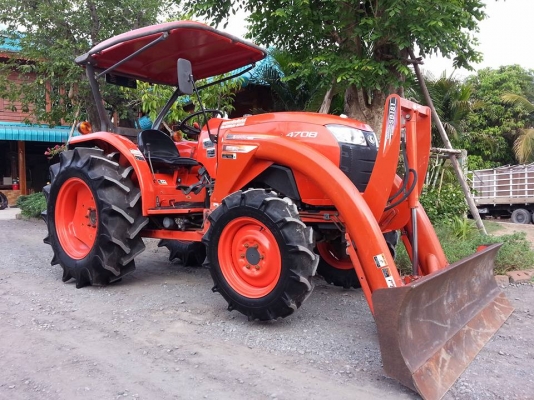 คูโบต้า L4708 4 WD พร้อมใบมีดตราช้าง 608 ชั่วโมง..สีเดิมๆจากโรงงาน