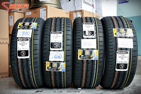 ยางใหม่ รันแฟลต CONTINENTAL ContiSportContact3 245/45R18 ปี16