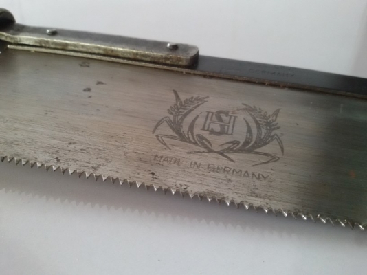 ขายเลื่อยตรารวงข้าวMade in Germany.เก่าด้ามไม้สวยคลาสลิกฟันคม