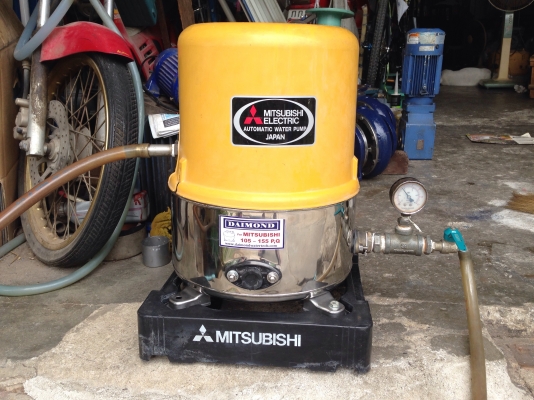 ขายปั้มน้ำอัตโนมัติ Mitsubishi 150W เบิกถังสแตนเลสใหม่ใส่ให้ สภาพสวยมาก ตรวจเช็คแรงดันเรียบร้อย ไม่รั่วซึม พร้อมใช้งาน
