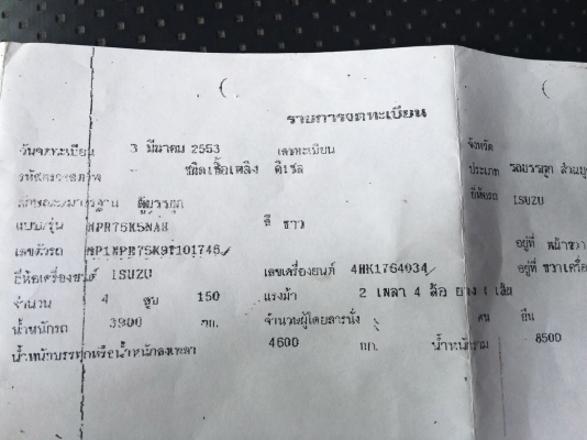 รถอีซูซุ 6 ล้อ ( ตู้แห้ง ) 150 แรงม้า. ปี 53.  ( รถวิ่ง 15x,xxx กม. )    สนใจติดต่อ  081 - 6079515