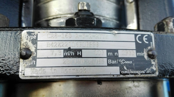 Sell> ขายปั้มน้ำตัวตั้งแรงดันสูง‬ ‪&lrm;GRUNDFOS‬ CR8-160 Q 7,3 m/h Head 120 m. มอเตอร์ 7.5 แรงม้า 3 เฟส 380 V. เทสเครื่องเรียบร้อยแล้ว