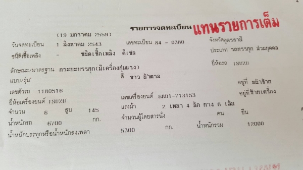 ขาย 6 ล้อ ISUZU ยาง 900 กระบะยาว 7.20 เมตร มีหางพับไฮดรอริค เครื่อง 6BD1 165 แรงม้า คัสซีสวยตลอดเส้น เบรคทิฟฟี่ พวงมาลัยพาวเวอร์ ทะเบียนพร้อมโอนครับ
