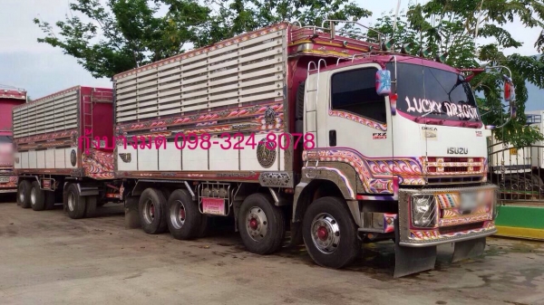 ขายรถพ่วงดัมพ์ Isuzu เครื่อง 360 แรง ปี 56 ดัมพ์แม่ลูก แม่ 12 ล้อ ลูก 3 เพลาแท้ ทะเบียนพร้อม