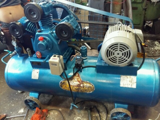 ปั้มลม 10 แรง ฟูเช็ง มือสอง มอเตอร์มิตซู 380v. สภาพดีมาก พร้อมใช้งาน