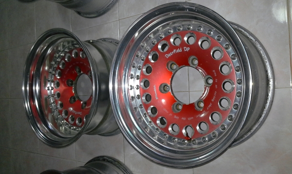 ล้อ3ชิ้นแท้ 6รู ญี่ปุ่น หน้า 15x7.5 หลัง 15x8.5 พวงมาลัย ATCแท้